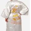 Silk Dragon Robes Chinese Men's Silk Satin Robe Embroider Kimono Bath bathrobe Men Dressing Gown For Men Summer Sleepwear