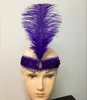 Halloween Xmas Dance COSPLAY Performances Dress Up Props Ostrich Feather Sequins Headband Headdress Jewelry For Holiday Party Supplies