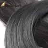 Peruwiańskie Wiązki Włosów Dziewiczy Ludzki Przedłużanie Włosów Proste Fryzury 3 SZTUK Z Zamknięciem Darmowa część Natural Color Bellahair