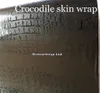 Enveloppe de vinyle en peau de crocodile noir avec dégagement d'air Croco wrap Film d'emballage de voiture pour autocollant de couverture de style de voiture Livraison gratuite taille 1.52x30m / Roll 5x100ft