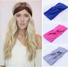 Fashion Candy Colors Kvinnor Sträcka Twist Headband Turban Soft Sport Yoga Head Wrap Bandana Headwear Böhmen stil Hårtillbehör