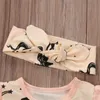 Lindo 2018 Conjunto de ropa de bebé Mameluco de unicornio de manga larga + Pantalones en forma de corazón + Diadema 3PCS Traje de bebé de algodón Ropa infantil Ropa para niños