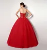 Billiga i lager röda quinceanera klänningar 2018 kristaller älskling bollklänningar söt 16 klänning tyll hög quanlity vestidos 15 party pr2009943