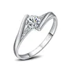 Gratis Verzending Nieuwe 925 Sterling Zilveren mode-sieraden Flash diamant Crystal modeliefhebbers Met Pave zirkoon ring heet verkoop meisje gift 1747