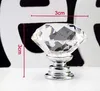 Pull Whole 20 pcs Lot 30mm Diamond Shape six colors Crystal Glass Cabinet Cupboard Drawer Knob Factory expert design Qua260A