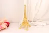 2015 Nuevo París dorado 3D Torre Eiffel modelo Aleación Torre Eiffel metal Recuerdo Centro de mesa central de mesa de boda (100 * 100 * 250 mm)