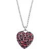 Новая рубиновая красная эмамель сердца мако -подвесное ожерелье ювелирные изделия британская стильная память сувенир белое золото