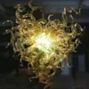 Lampor Amber Art Kandelier Ljuskälla Europeisk stil Heminredning Murano Glass LED-ljuskronor