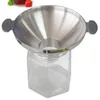 304 largecaliber stainless steel funnel kitchen oil drain wine funnel refueling pickle honey filling tool4273622