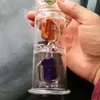 Glasrör rökande blåst vattenpipa tillverkar handblåsta bongs tre-lagers partition filtrerad vattenrökflaska