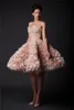 Krikor Jabotian Vintage Wedding Dresses Strapless Knee Length Short Bridal Gowns Tulle A-Line Plus Size Blush Wedding Dress