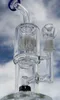 New glass bongs design Double Cross PERC WATER PIPE with 14mm quarte domeless Heavy Glass bongs smoking bubbler oil rig