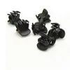 Wholfashion Designer Black Plastic Mini Hair Clips Haarspeld Cliper -klem met patroon voor vrouwen1374526