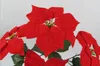 Julblomma Poinsettia Artificial Flowers Poinsettia Jul Hem Festival Decoratijal Blomma 45cm 5 huvuden inkluderar inte vasen sf009