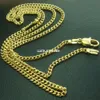 (N284) 18K guldfylld 2mm curb ringar länkar kedja fast halsband gåva 45cm l
