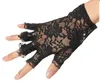 Svart vit fingerlös design lady goth bröllop fest sexig korta spetsar handskar sommar solskyddsmedel mittens319p