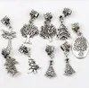 Жизнь дерева мотаться большая дыра бусины 135пк/много Тибетского серебра 9Styles Fit Европейской браслет ювелирные изделия DIY