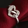 gratis Verzending Nieuwe 925 Sterling Zilveren mode-sieraden Knoop Hart Witte Diamant Met Pave zirkoon ring heet verkoop meisje gift 1724