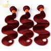 Burgundy Brazilian Virgin Hair Weaves Bundles Wine Red 99J Brazilian Virgin Hair Body Wave 3Pcs Tangle Free Remy Human Hair Extensions Weft