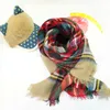 2017 New 100*100cm Kids Plaid Blanket Scarves Tartan lattice Tassels Scarf Fashion Warm Neckerchief Autumn Winter Baby Scarf Shawl