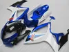 Customize for Suzuki GSXR 600 750 Fairing kit GSXR600 GSXR750 fairings 2006 2007 06 07 Blue white Fairings