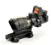 ACOG Style 4x32 Real Fiber Source Red eller Green Crosshair Illumined Scope w/ RMR Micro Red Dot