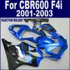 Blue Black Fairing Kit voor 01 02 03 HONDA CBR 600 F4I BUIKERINGEN Injectie Gevormde CBR600 F4I 2001 2002 2003