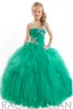 Beauté Glitz filles Pageant robes princesse Tulle perlé vert une manche enfants enfants robes de fille de fleur 7531942