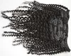 G-eesy hår weft kinky curly clip-in hårförlängningar naturliga färg 7 stycken 120g 12-26 tum för fullt huvud 4A, 4B, 4C