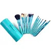 12 datorer Makeup Brush SetCup Holder Professional 12 PCS Makeup Borstar Set Cosmetic Borsts With Cylinder Cup Holder1444942