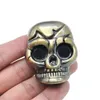 2 Layers Silver Tone Plastic Alloy Skull Shaped Herb Cigarette Tobacco Smoking Grinder Storage Compartment Free Drop Shipping