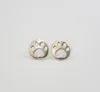 10Pair Gold Silver Sweet Bear Cat Paw Stud örhängen Animal Panda Paw Print Stud örhängen Decoupage Round Dog Paw Earring