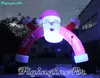 Outdoor Christmas Arch Lighting Inflatable Santa Archway 6m RGB Air Blown Santa Door With Custom Printing For Entrance Decoration