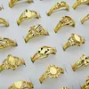2016 NEW Charms 10pcs 18K Goldweinlese-Frauen Mischungs-Art-Skulptur Ringe Großhandel Jewlery Partien A-806
