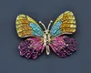 Pins Brooches OneckOha Fashion Jewelry Colorful Rhinestone Butterfly Brooches Alloy Enameled Animal Brooch Pin Apparel Accessories