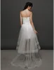 ドレス2016 New Hot Fashion Streak Ball Gown Ivory Simmetrical Strapless Seveless Tulle Wedding Dresses 003