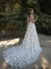 2019 Berta Bridal Wedding Dresses Spaghetti Sweetheart Neckline Backless Lace Applique Bridal Gowns Cathedral Train Sleeveless Wedding Dress