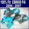 ABS moulage par injection pour honda cbr 600 f4i carénages 2004 2005 2006 2007 kits de carénage 04 05 06 07 cbr600 f4i 7cadeaux qeqw