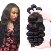 Onda solta brasileira Feixes de Cabelo Humano 4 Pçs / lote 100% Cabelo Brasileiro Virgem Não Processado Onda Solta Tramas de Cabelo Cor Natural