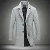 Wholesale- 2017 New Long Trench Coat Men Windbreak Winter Fashion Mens Overcoat 40% Wool Quality Thick Warm Trench Coat Male Jackets 5XL