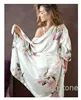 Vintage Japanese Women's Silk Kimono Robe, Geisha Peacock Blossom Night Gown Pyjamas, en storlek passar alla, 10st / lot gratis frakt