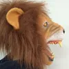 Scary Lion Latex Mask Realistic Animal Head Mask med hår Halloween Masquerade Party Cosplay Costume Christmas Novelty Gift 6582045