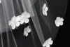 Breve immagine reale Veli da sposa 2 strati Fiori di perline Bianco avorio Tulle Veli da sposa Disponibili Accessori da sposa Stile diverso C7093883
