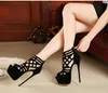 2015 2016 Super High Heels gladiator sandals roman style hollow out women platform shoes size 35 to 40