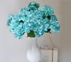 Mazzo di fiori di ortensia di seta (7 teste/pezzo) 50 cm/19,68 pollici Colore blu verde acqua artificiale Grande ortensia continentale per decorazioni per feste in vetrina