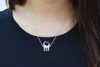 Collier de girafes en forme de cœur, 10 pièces, Simple, joli, double bébé cerf, bijoux animaux pour Couples