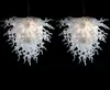 Handmade Murano Glass Milk White Color High Quality Blown Glass Chandelier Lighting LED Flush Mounted Chandeliers