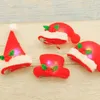 Women Girls Fashion Christmas Hat Shape LED Lighting Hairpin Hair Clip Xmas Party Decorations For Kids ZA5290
