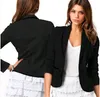 New Blazer Fashion Women Spring Autumn Slim Short Design Turndown Collar Blazer Grey Black Short Coats Jacket for women Europe Si4345044