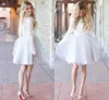 Short Knee Length Wedding Dresses Sexy Tulle Lace Long Sleeve Wedding Dress 2019 Beach Wedding Dresses Vestido De Novia